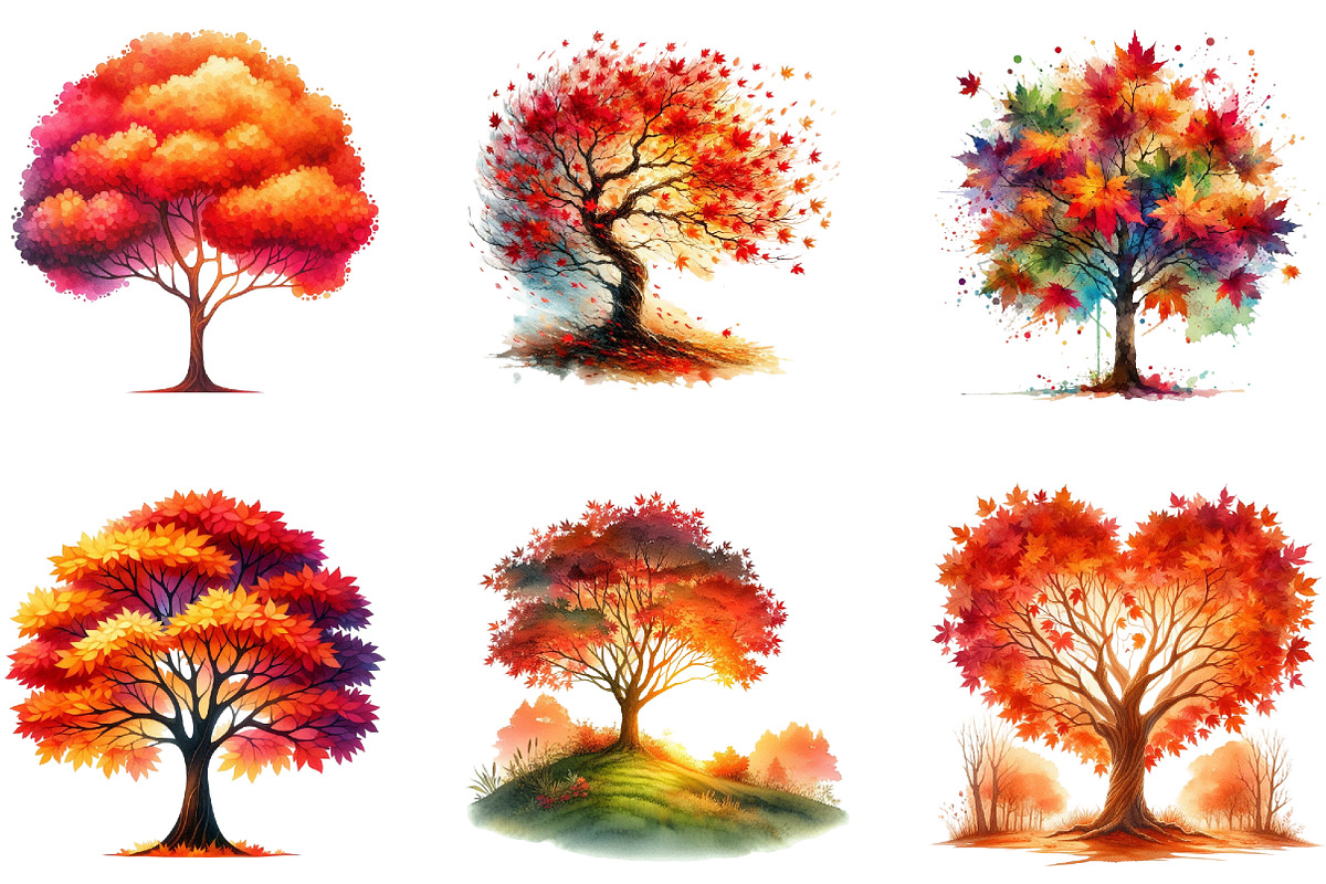 Autumn Maple Tree Sublimation, an Illustration by DreamArtGraphic (Photo 3 of 4)