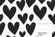 Black Hearts Pattern – Bold, Playful, a Pattern Graphic by Oday Noon (Thumbnail 1 of 6)