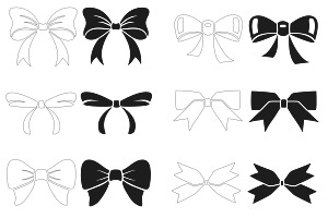 Ribbon Bows Set 3 Procreate Brush