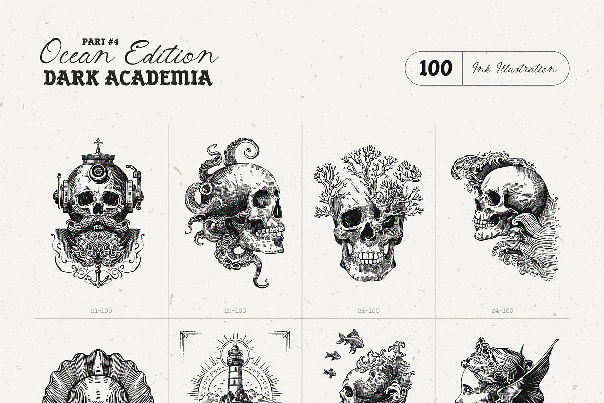 Dark Academia Ocean | Illustration, an Object Illustration by KetteCreate (Photo 9 of 14)