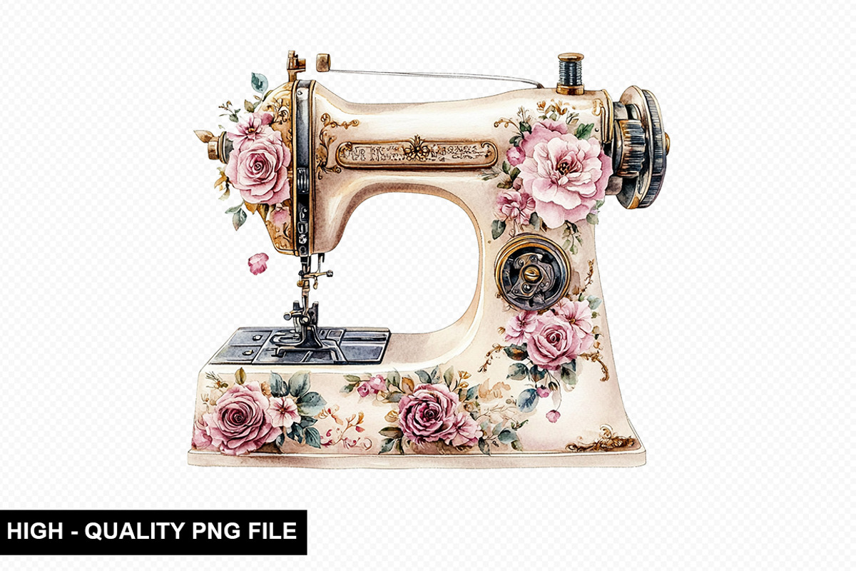 Sewing Machine Clipart Bundle, an Illustration by crative8112 (Photo 7 of 10)