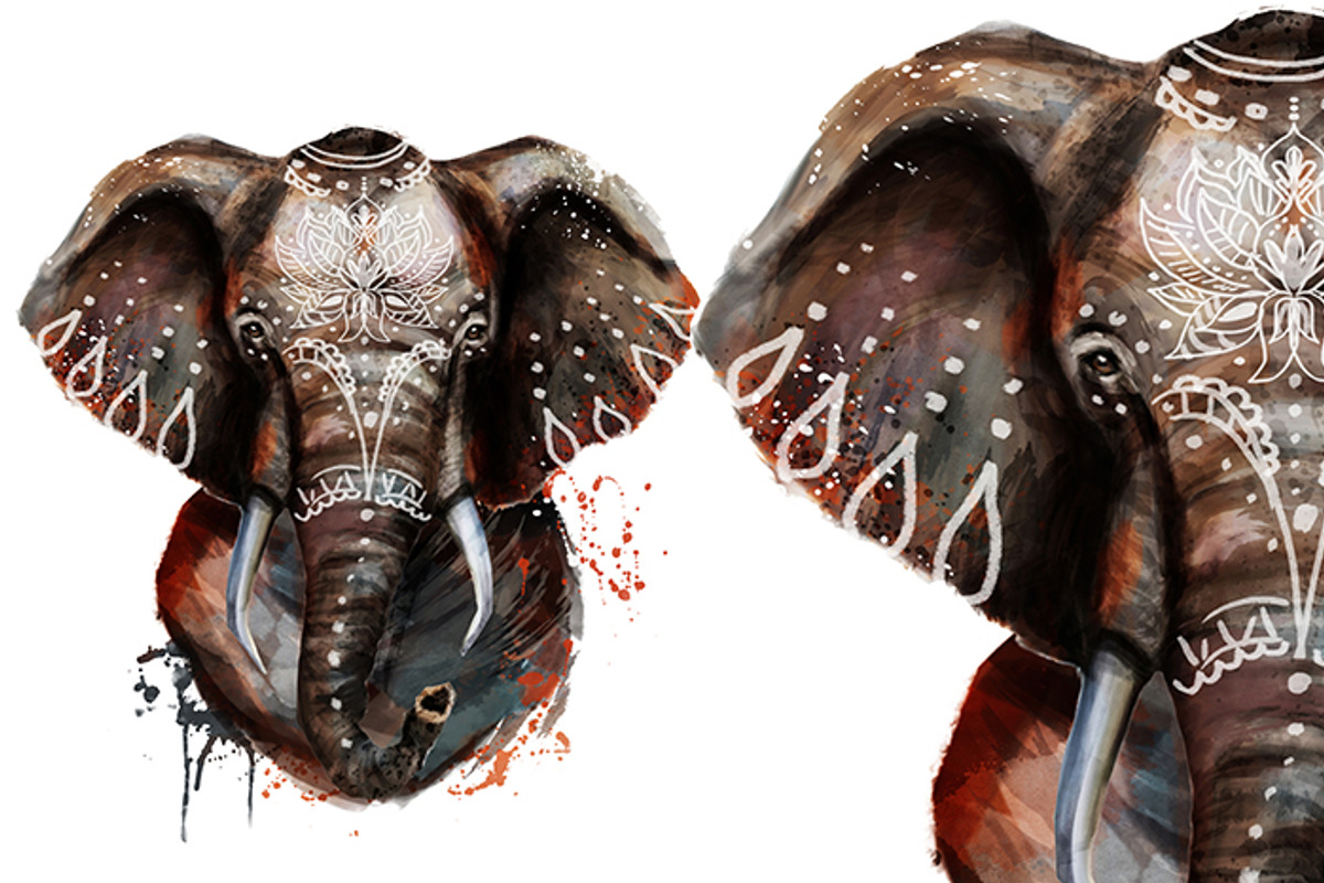 Set elephant fineart .4 styles, an Animal Illustration by art_mouse (Photo 2 of 7)