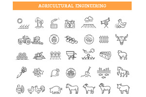 Agricultural and Farming Icons, an Object Illustration by Tettygreen