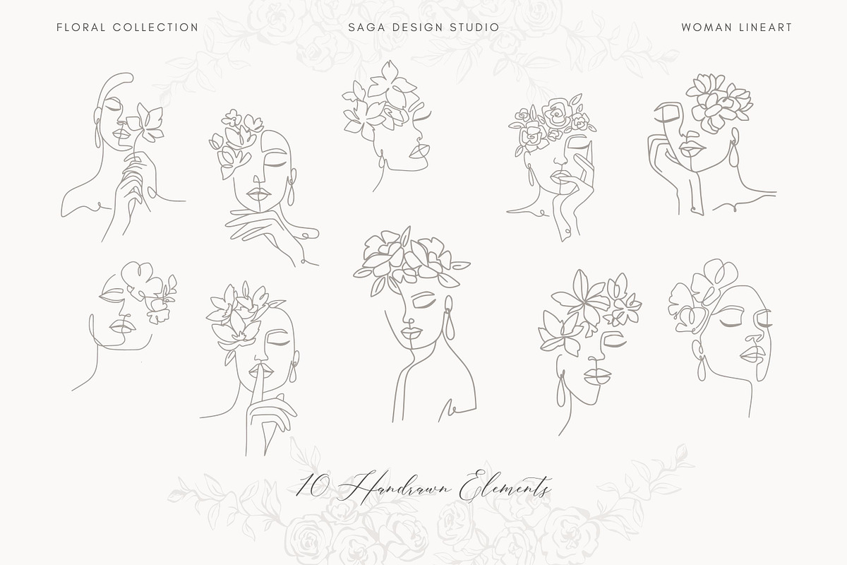 Minimalist Floral Woman Lineart, an Illustration by Saga Design Studio (Photo 2 of 5)