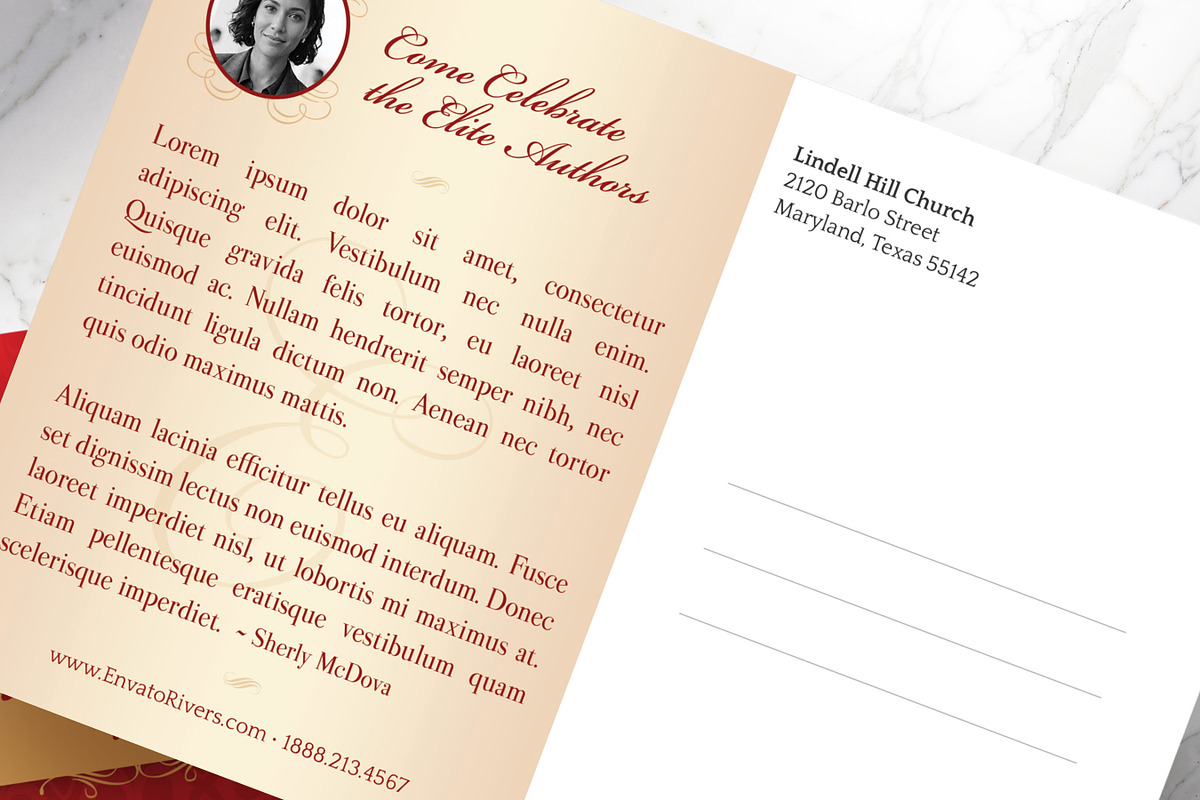 Red Anniversary Banquet Postcard PSD, a Card Template by Godserv Designs (Photo 11 of 11)