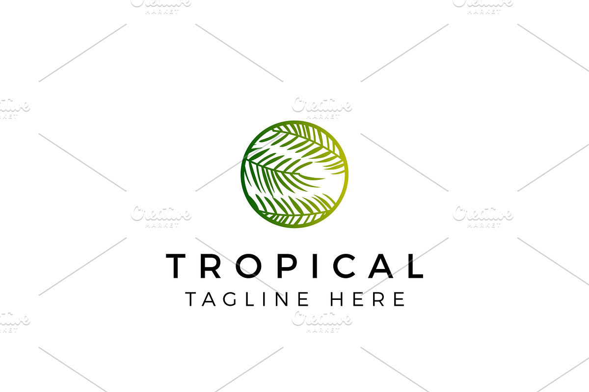 Tropical Resort And Emblem Logo