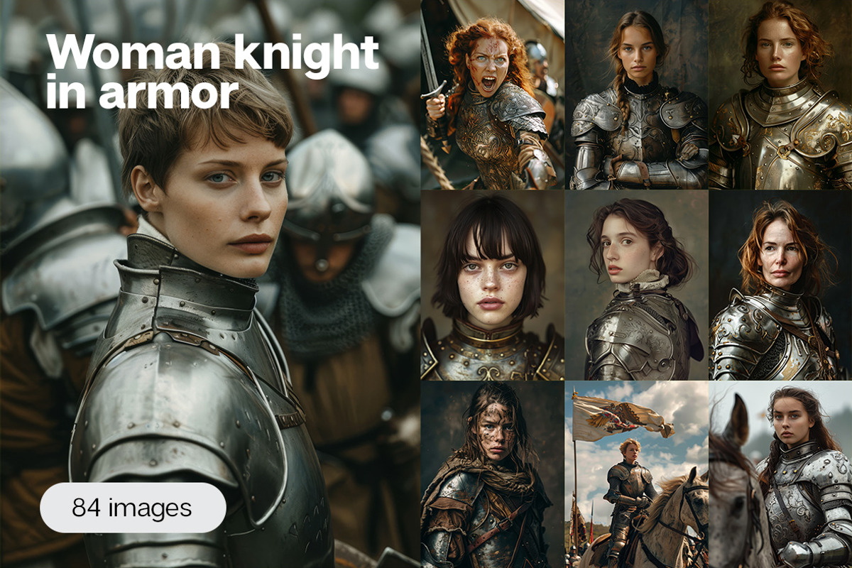 84 women knights in armor, a Person Photo by Handmadefont (Photo 1 of 13)