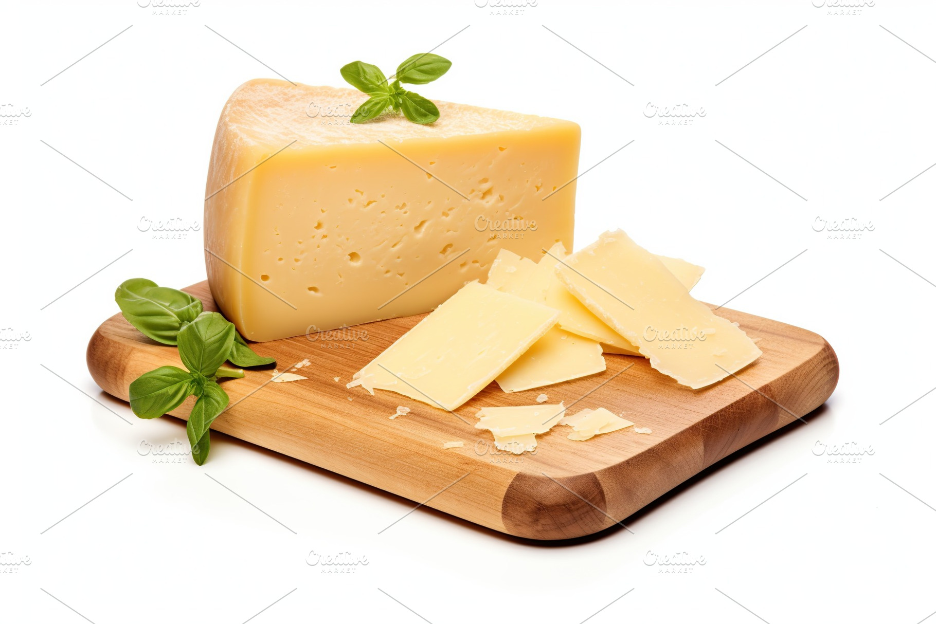 Piece of cheese on white background, a Food & Drink Photo by AlyaAnd