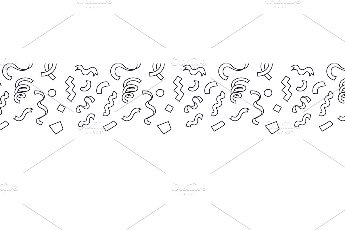 Doodle confetti border outline, an Illustration by winwin.art
