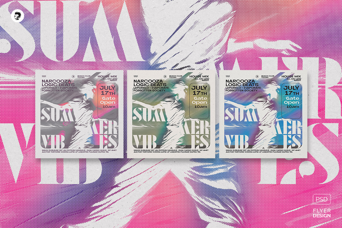 Summer Vibes Party Flyer, Poster, a Flyer Template by pixelsao (Photo 2 of 2)
