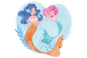 Mermaid t shirt graphic.Mother's day