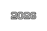 2026 Number Typography Vector Set, a Work Illustration by Vectorium Studio (Thumbnail 9 of 20)