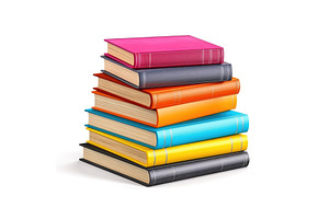 A stack of books sitting on top of, an Illustration by tilialucida