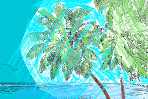 Tropical Escape: Vibrant Beach Scene