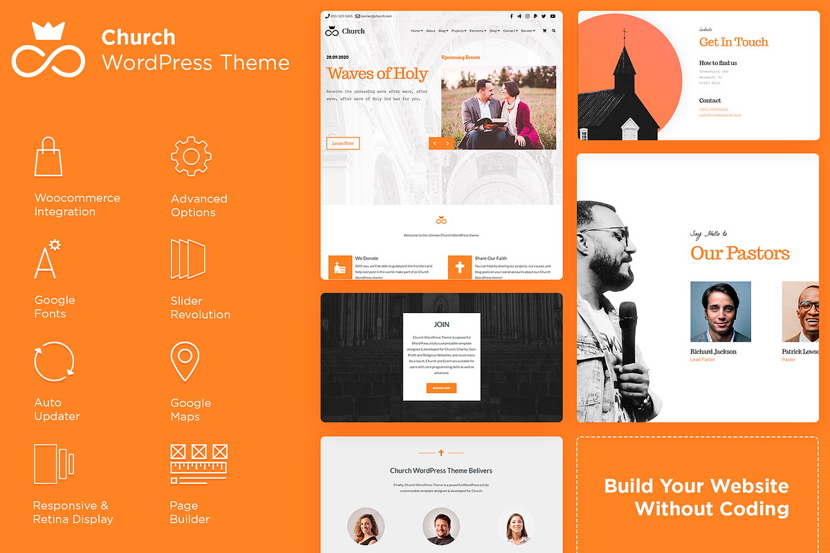 Church Religious WordPress Theme, a WordPress Template by Visualmodo (Photo 1 of 31)