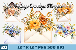 Vintage Envelope Flowers