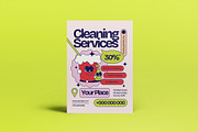 Retro Cartoon Cleaning Service Flyer, a Flyer Template by graphicook (Thumbnail 2 of 4)