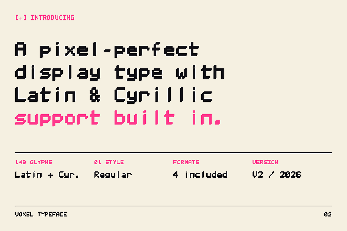 VOXEL - Pixel Display Typeface, a Sans Serif Font by Lettra Studio (Photo 2 of 18)