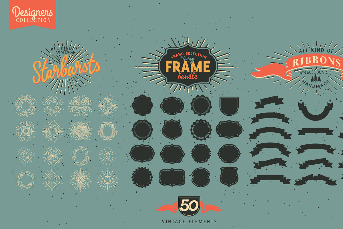 Retro Starbursts, Frames, Ribbons, a Graphic by VectorBakery (Photo 2 of 3)