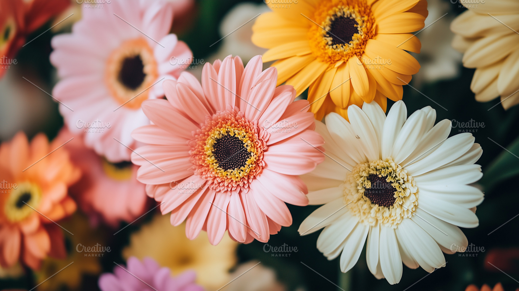 Close up on a bouquet of colorful, a Nature Photo by MistyDay