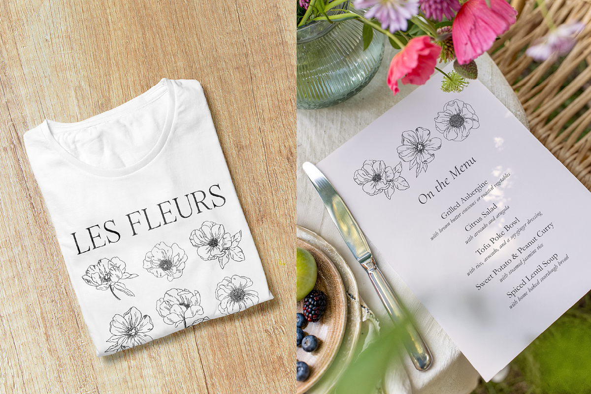Peonies Vector Illustrations, a Decorative Illustration by Emma Webb Studio (Photo 5 of 9)