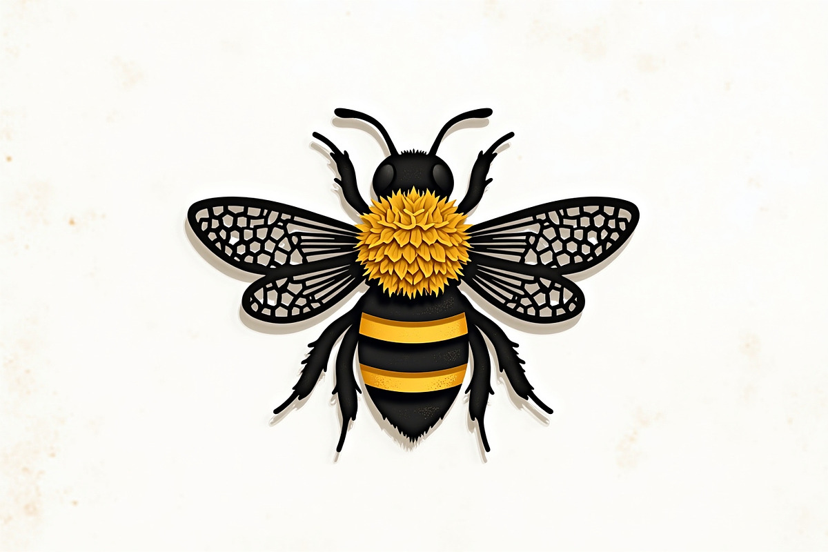 Botanical Bee Vector Design Bundle, an Illustration by abu67222 (Photo 8 of 9)