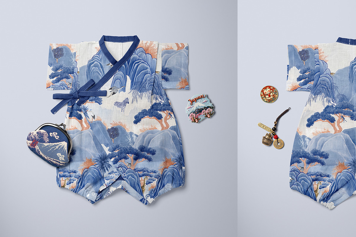 Japanese Style Baby Romper Mockup, a Mockup by creatsy5 (Photo 6 of 11)