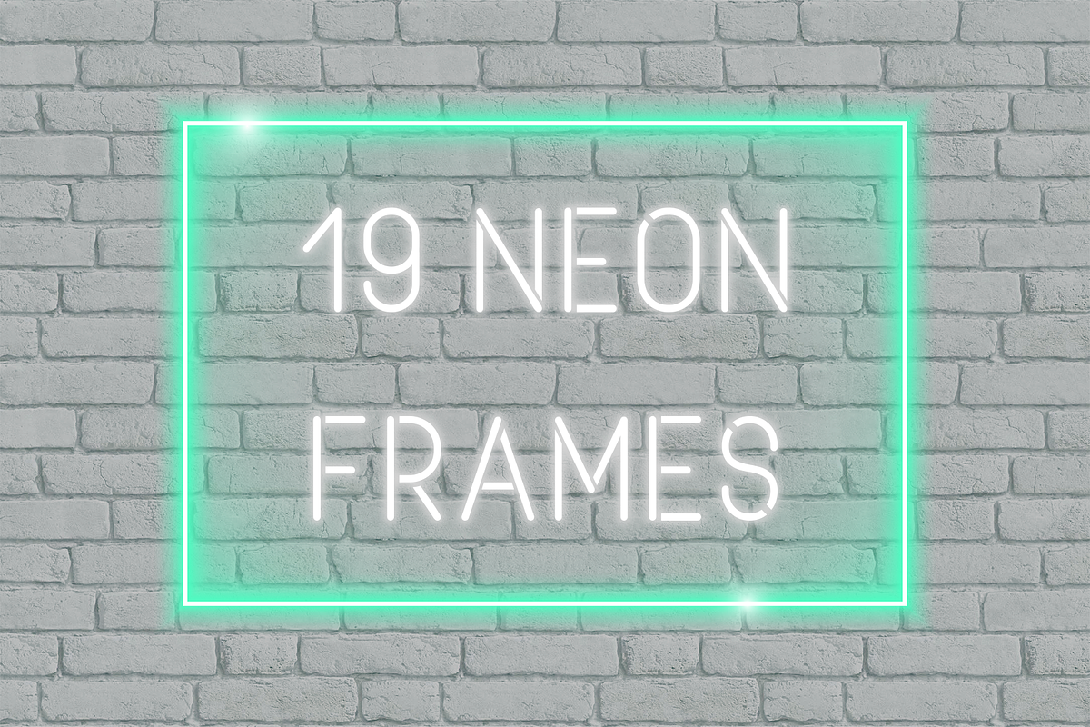19 Vector Neon Frames, an Object Graphic by Frayart (Photo 1 of 6)