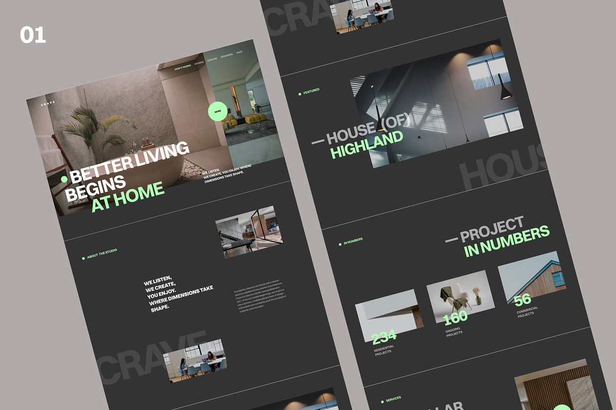 5 Figma Architecture Template, a Landing Page Template by neuwebz (Photo 2 of 6)