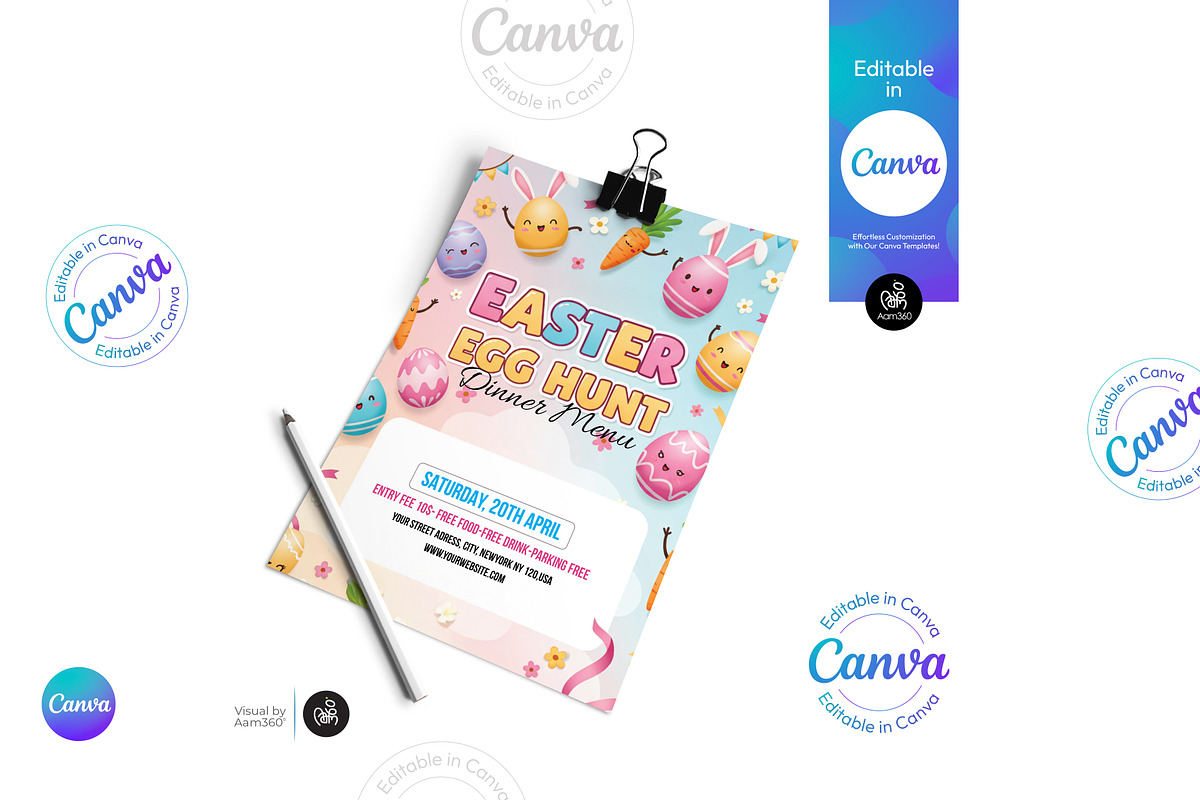 Easter Brunch Party Flyer Template, a Flyer Template by Aam360 (Photo 3 of 3)