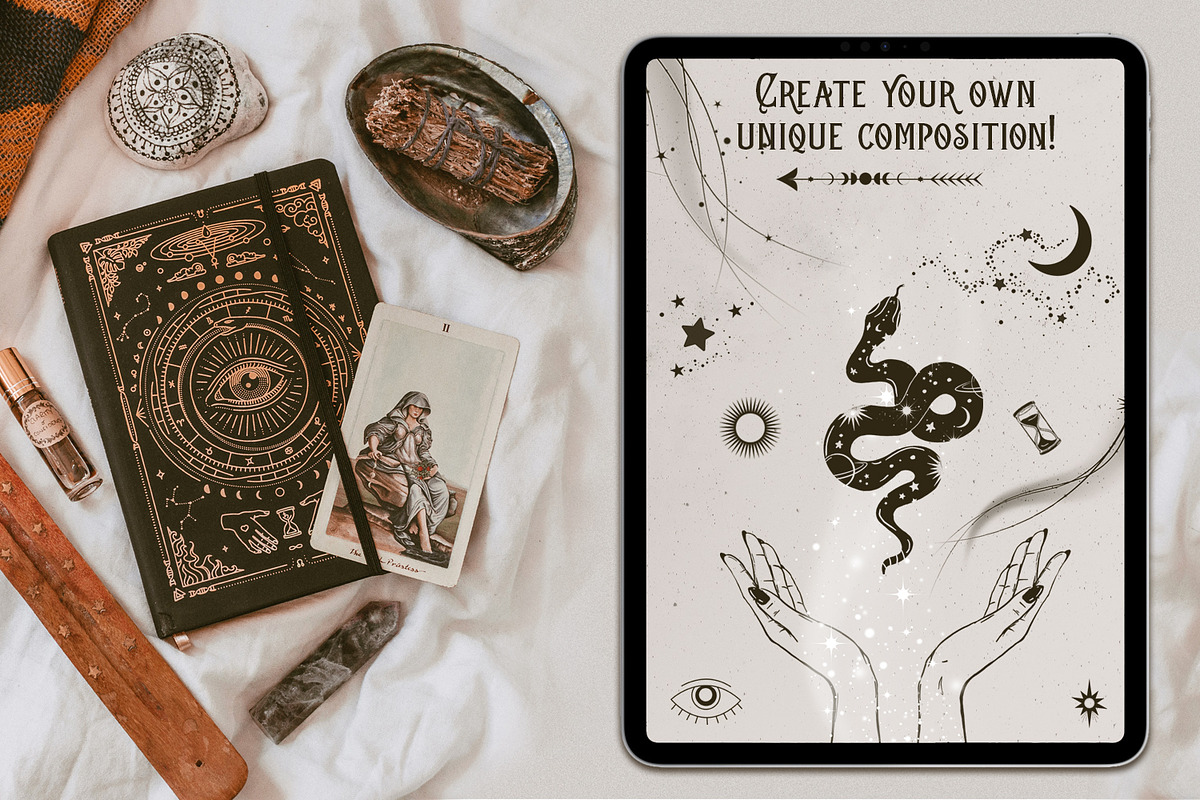 PROCREATE Esoteric Stamps & Brushes, a Brush Add-On by PixelJungle (Photo 2 of 6)