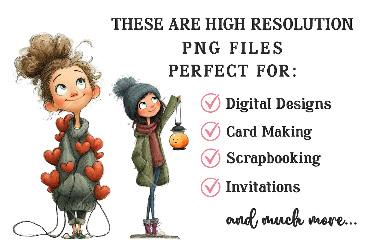 Quirky Valentine Girl Clipart, an Illustration by OK Design (Photo 5 of 6)