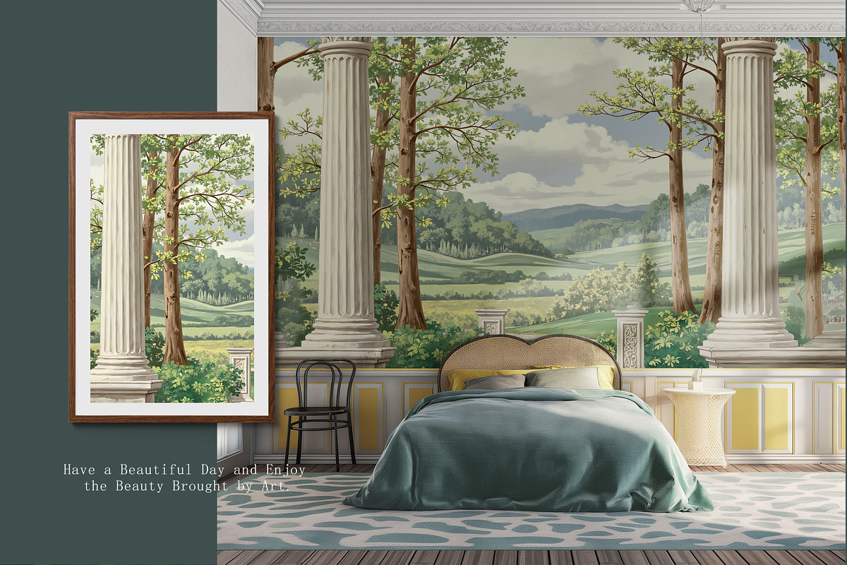 Hand drawn forest building wallpaper, a Wallpaper Graphic by Muzi pear studio (Photo 6 of 10)