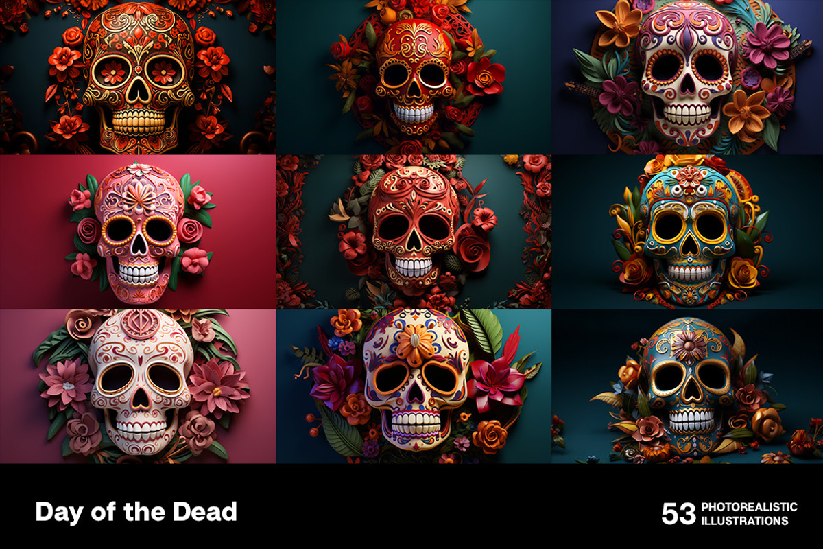 Day of the Dead. 53 images, a Seasonal Illustration by Handmadefont (Photo 12 of 12)