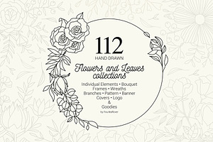 Big Set of Vector Floral Elements