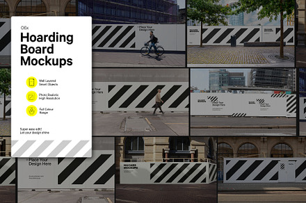 Outdoor Hoarding Mockup Bundle, an Advertising Mockup by HAZARD MOCKUPS