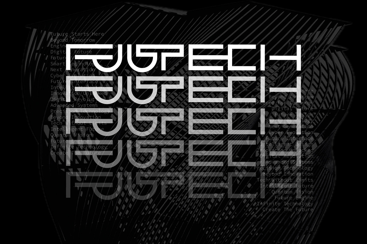 Fuutech – Tech And Sci-Fi Font, a Sans Serif Font by Erifqizefont (Photo 2 of 10)