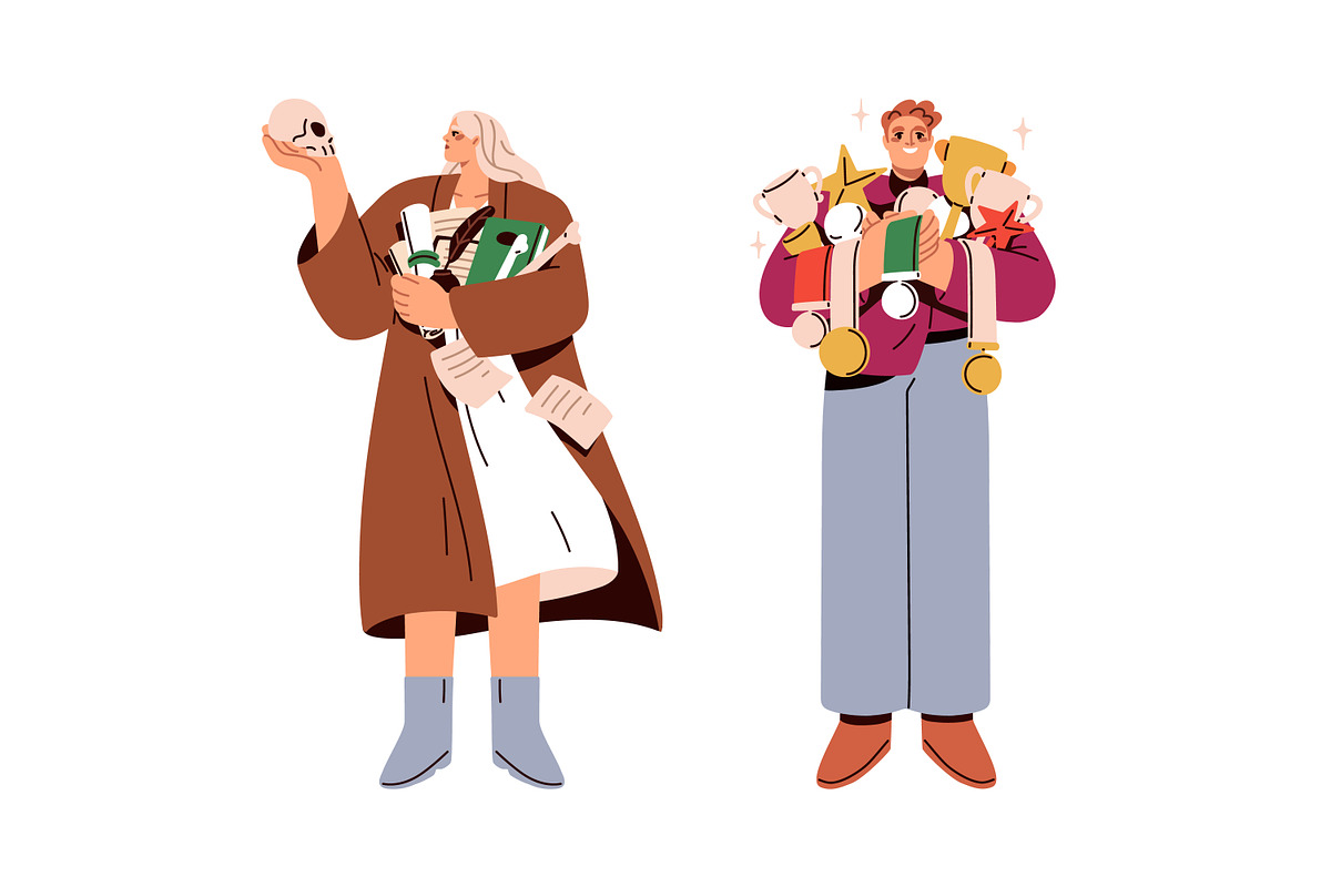 People holding different items set, a Person Illustration by Good Studio (Photo 4 of 5)