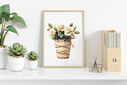 Watercolor Halloween Bucket Flowers, an Illustration by Canvas Craft (Thumbnail 5 of 8)