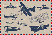 Retro Aircraft Vector Contour Set, an Illustration by Adiemus (Thumbnail 4 of 4)
