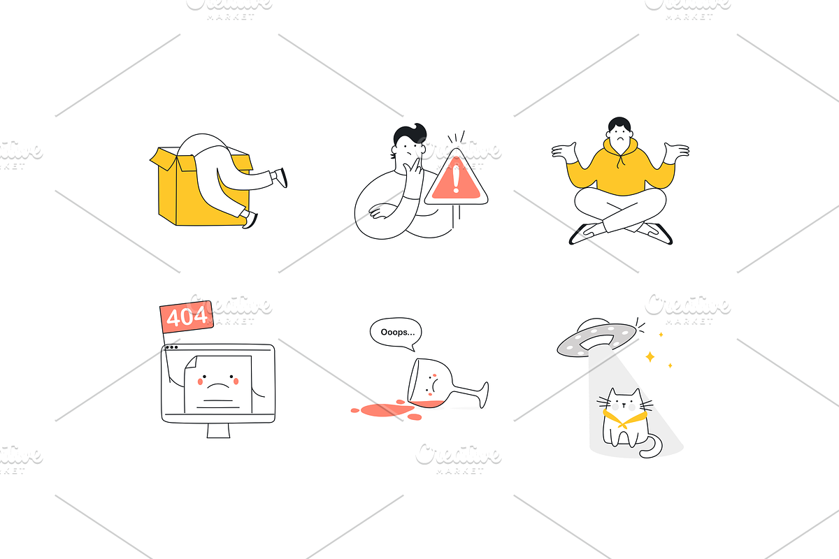 24 Cute 404 Illustrations. Chaos Cat, an Empty State Illustration by BadBrother (Photo 11 of 14)