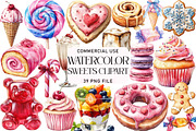 Watercolor Sweets Clipart, an Illustration by Daily.Designs (Thumbnail 1 of 5)