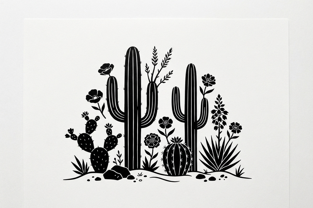 60 Desert Cactus Floral Silhouette, a Seasonal Illustration by Amazin_art (Photo 3 of 34)