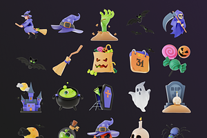 Halloween 3D Icon Set