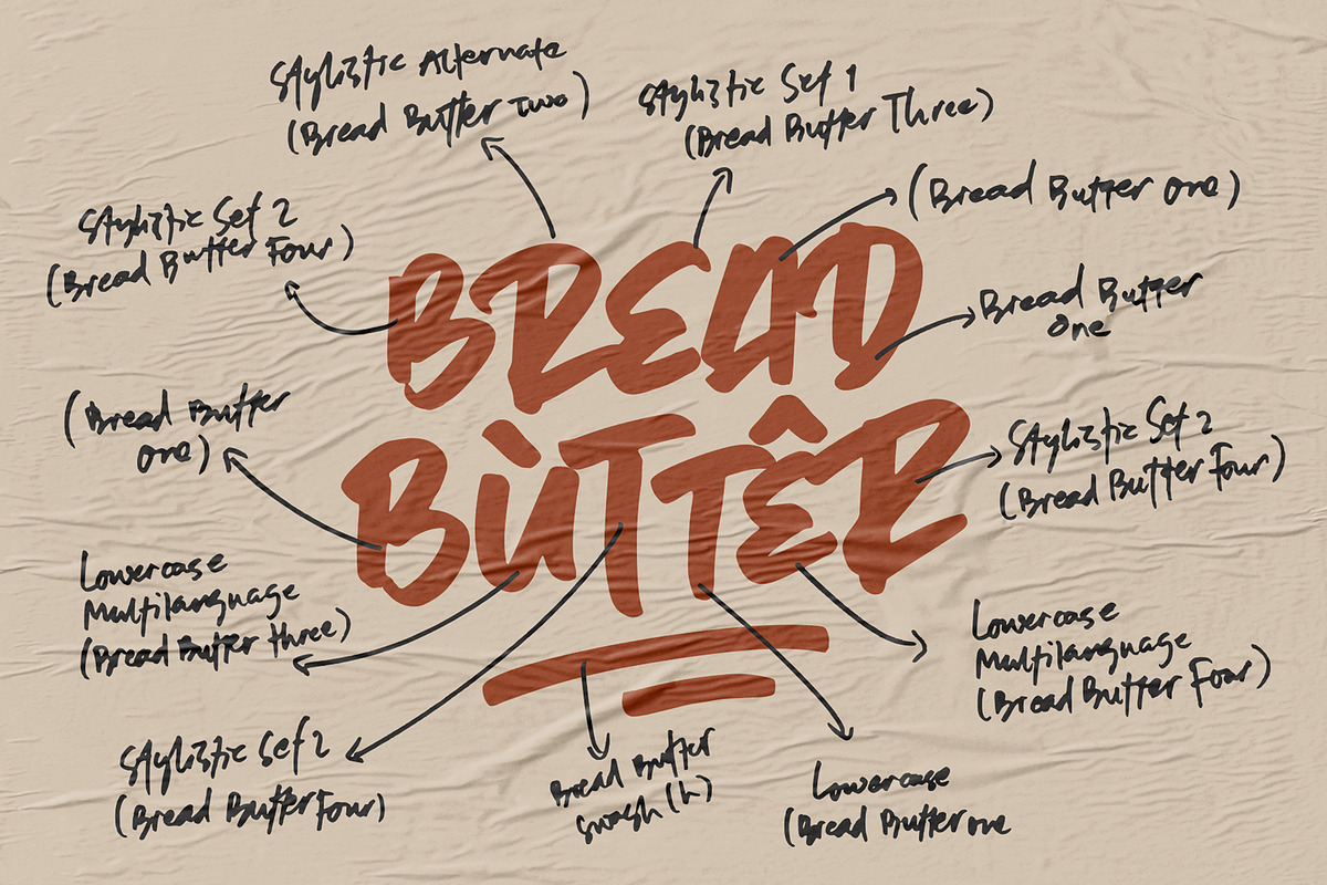 Bread Butter • Mix & Match Font, a Script Font by azetypestudios.com (Photo 10 of 11)