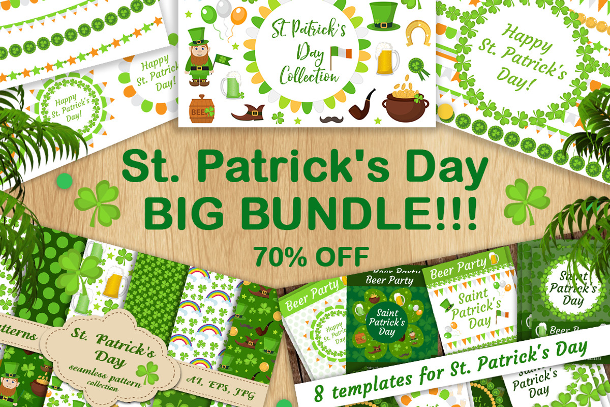 St. Patrick's Day BIG BUNDLE !!!!, a Background Graphic by Lucia Fox (Photo 1 of 17)