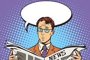 newspaper news surprise reader, a Finance Illustration by studiostoks