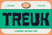 Treuk – Grunge Vintage Font, a Sans Serif Font by Tiptop Graphic (Thumbnail 1 of 8)