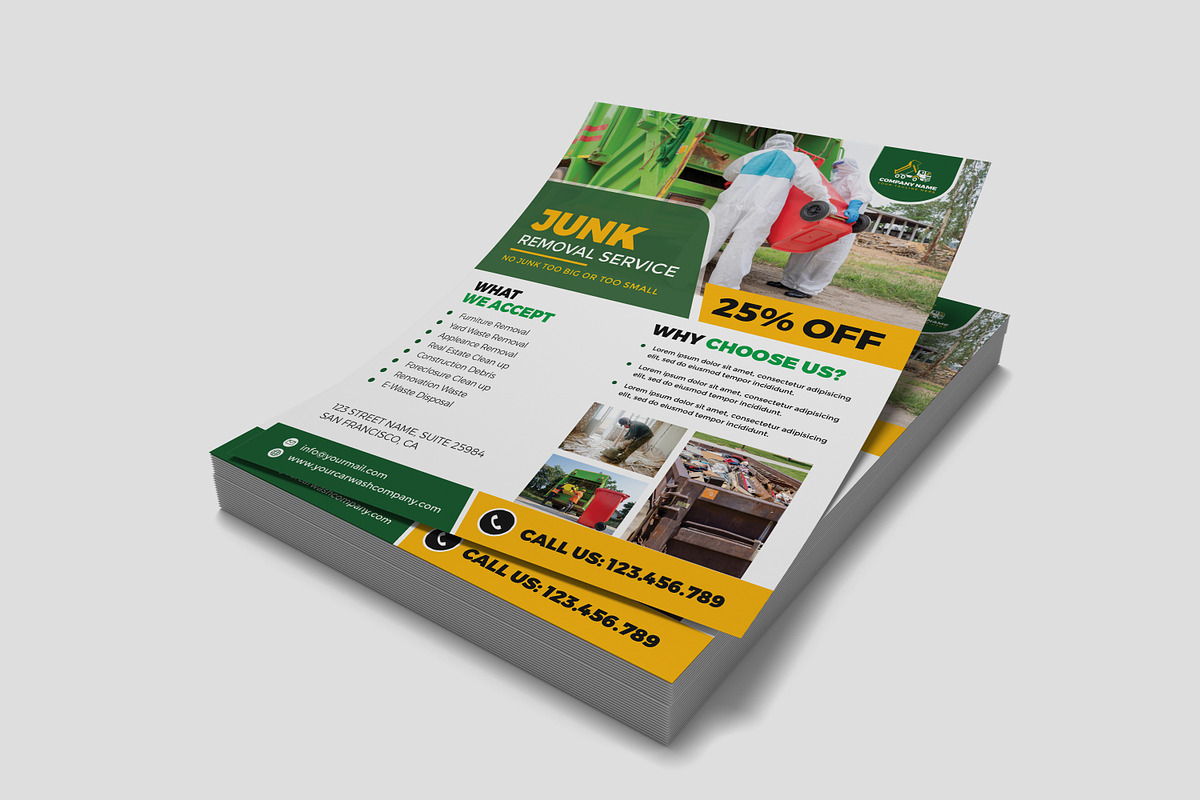 Junk Removal Services Flyer Template, a Flyer Template by Designscozy (Photo 5 of 5)
