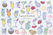 Tropical Cocktails Clipart, an Object Illustration by Watercolor dreams (Thumbnail 1 of 4)